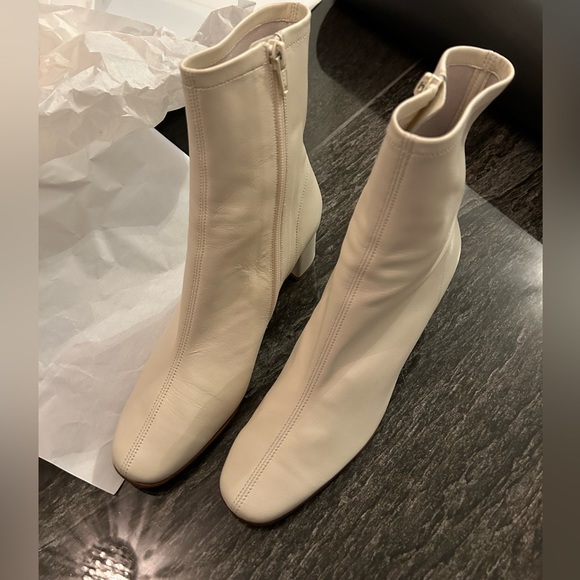 BY FAR Sofia White Leather Boots - Picture 2 of 12